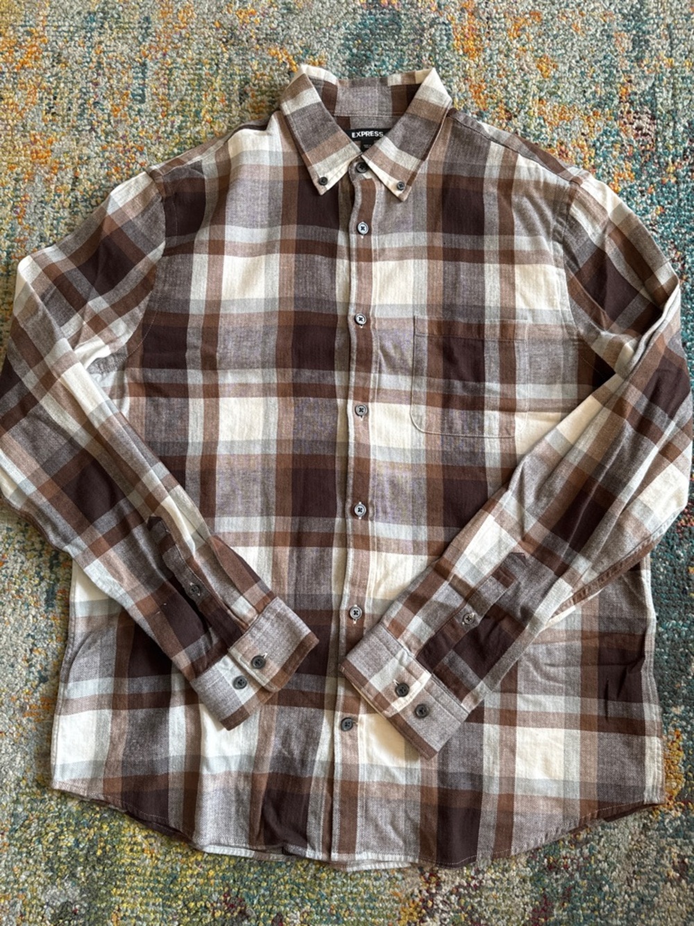 Express Plaid Button Down Shirt